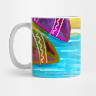 Pretty Watercolor Surfboards Mug